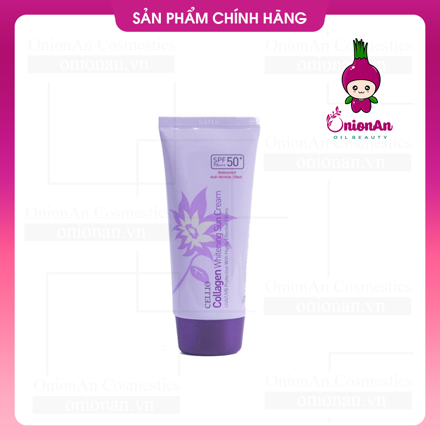 Kem Chống Nắng Cellio Collagen Whitening Sun Cream SPF50+ PA+++ (Tím)